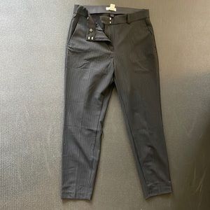H&M Dark Blue Chalkstripe Slacks Pants